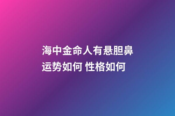 海中金命人有悬胆鼻运势如何 性格如何